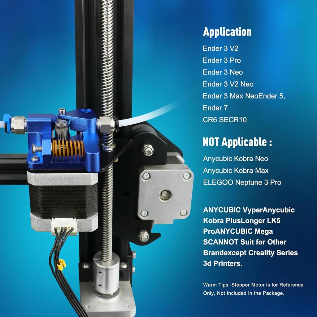 3D Printer Extruder for Ender 3 Dual Gear Filament Bowden Extruder, Aluminum Drive Feeder Upgrade Kit,Compatible with Creality Cr-10s Cr10s Pro
