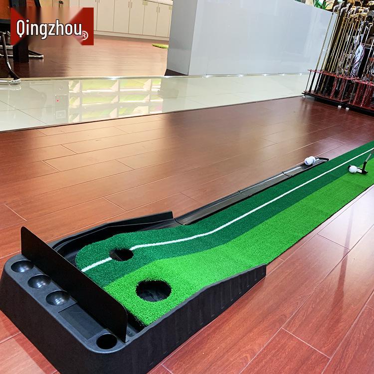Indoor Ball Return Golf Putting Practice Set with Baffle - Portable and Popular
