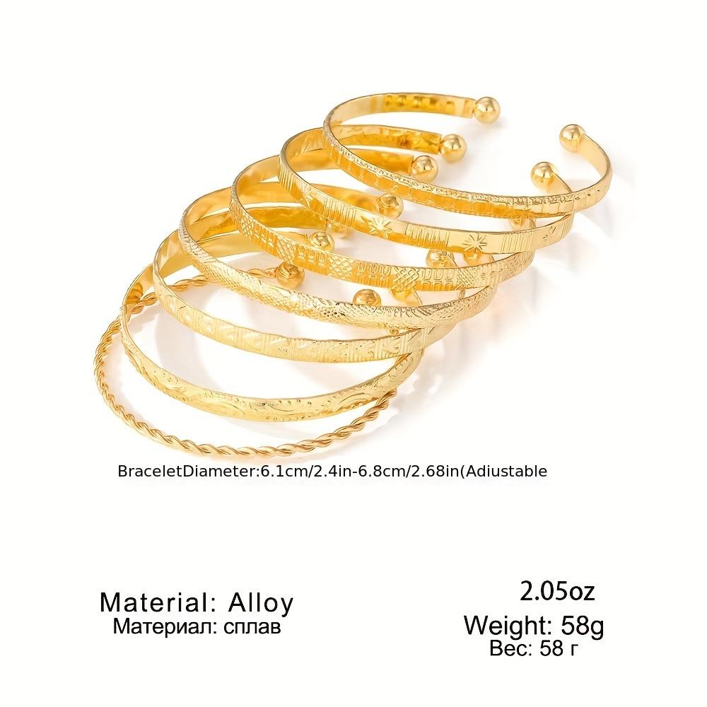7-piece Set of Women's Vintage Style Open Bracelets, Exaggerated Arrow and Geometric Patterns, Adjustable Bracelets for Fashion Accessories
