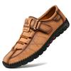 Men Genuine Leather Casual Shoes Classic Outdoor Antiskid Outdoor Shoe Antiskid Wear-Resistant Vulcanized Shoe Comfy Casual Lace