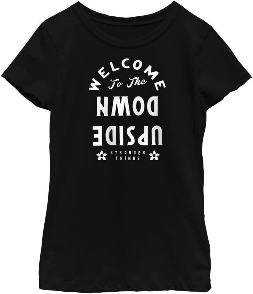 Netflix Girls Stranger Things Welcome to The Upside Down Girls Short Sleeve Tee Shirt 3XL