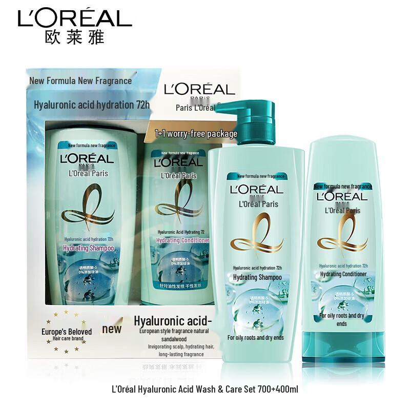 L Oréal Silicone-Free Moisturizing Shampoo & Conditioner Set