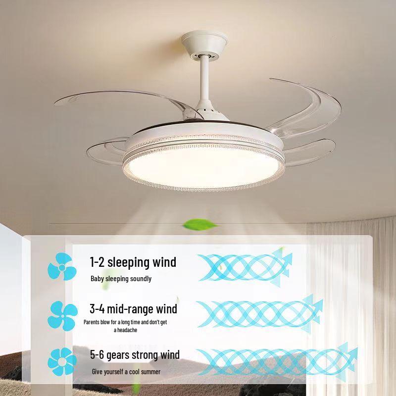 Elegant 48-inch Invisible Blade Ceiling Fan Light