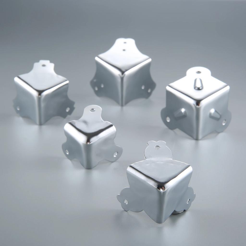 4Pcs Metal Luggage Air Box Aviation Corners Brackets Toolbox Wooden Jewelry Box Iron Angle Brace Corner Edge Protectors Covers