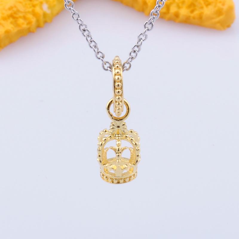 Pangu White Copper Retro Crown Pendant Charm for DIY Bracelets Y286 золотой