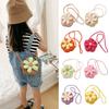 Cute Handmade Kids Straw Bag Flower Shape Woven Crossbody Bag Summer Beach Bag for Children Girls