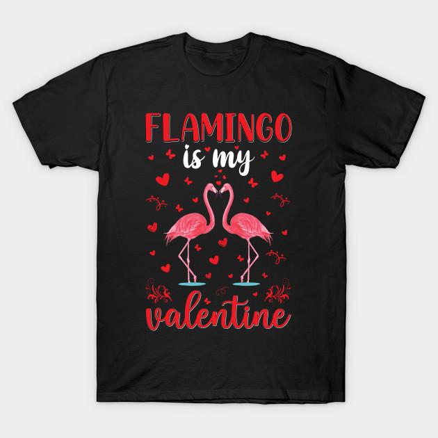 Men Black Print T-shirt Flamingo Is My Valentine Flamingo Lover Valentine S Day No-Cut Transfer Paper Print Cotton Tshirt 4XL чёрный