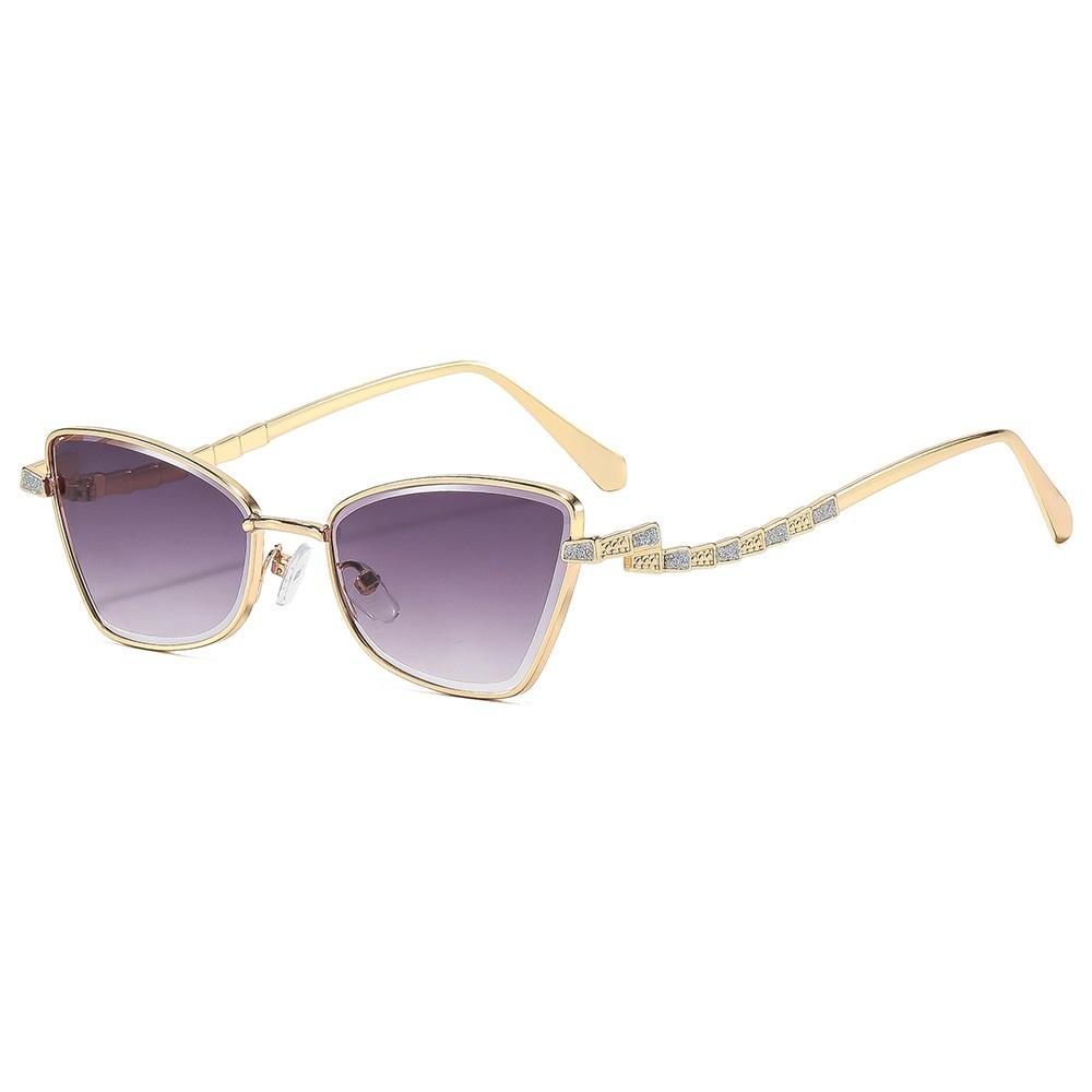 

Vintage Cat Eye Sunglasses Women Diamond Brand Designer Luxury Female Sun Glasses Classic Cateye Fashion Outdoor Oculos De Sol Gold сірий
