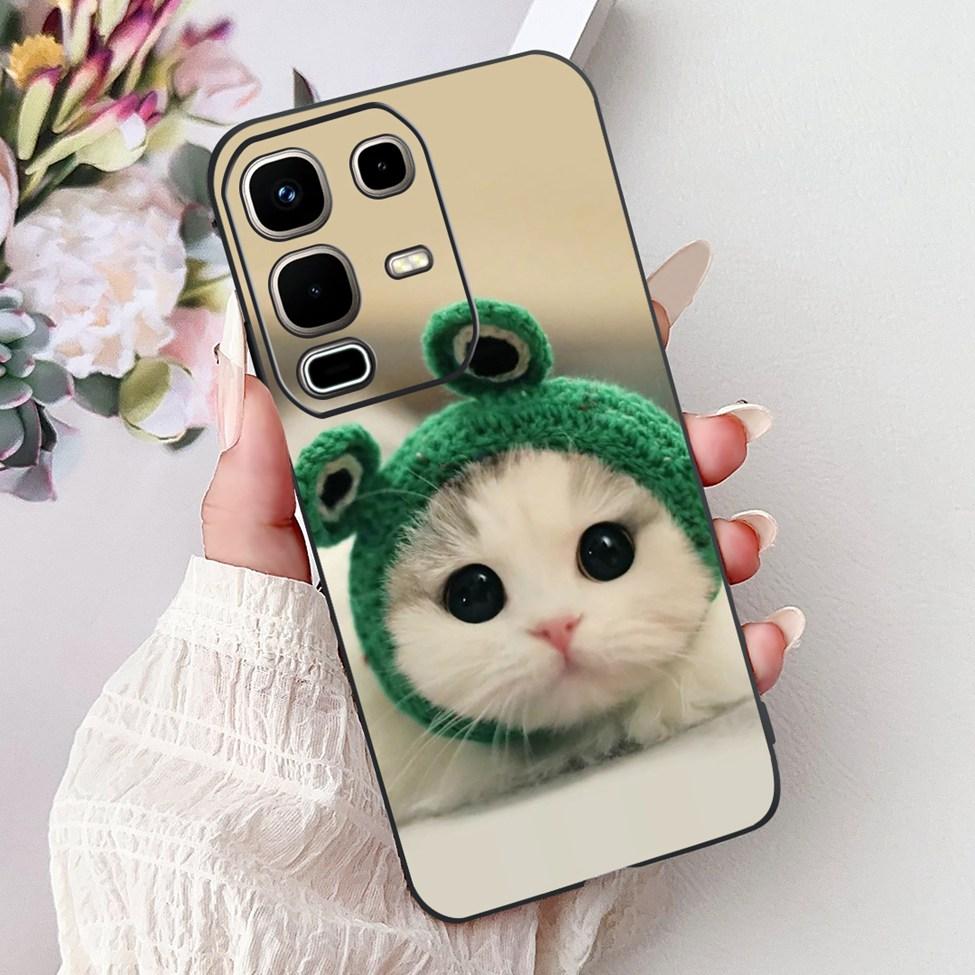Per Infinix Note 50s X6870 Cover Posteriore Per Infinix Note 50s 5G Custodia Silicone Moda Lusso Fiori Gatto Carino Dipinto Divertente Paraurti