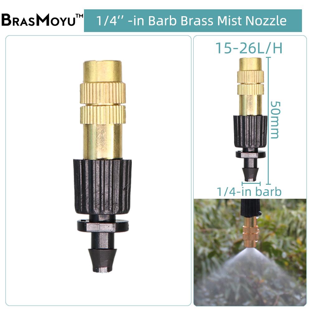 10-100PCS 6 Types of Micro Drip Irrigation Misting Brass Nozzle Garden Spray Cooling Parts Copper Sprinkler 1/4'' Barb