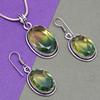 Tourmaline Set Gemstone Gift Wedding Party Bi-Color Pendant,Earring,Ring