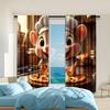 2 Pcs   Versatile Polyester Transparent Curtains for Home Decoration Adorable Rat Chef for Use In Bedrooms and Living Rooms