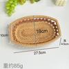 Vietnam Rattan Woven Snack Basket Bread Storage Tray Rustic Home Decor