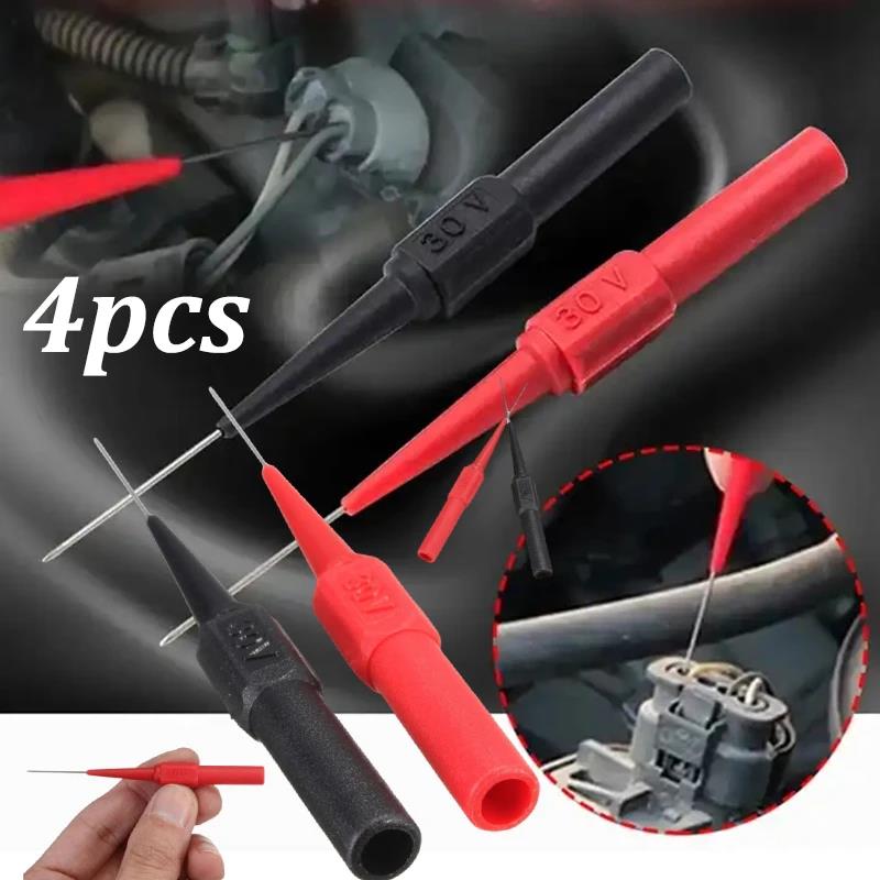 10Pcs 30V Diagnostic Tools Multimeter Test Lead Extention Back Piercing Needle Tip Probes Car Automotive Test Probe Kit 0.7MM Code Readers 4