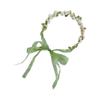 Fresh Forest Style Leaf & Pearl Headband for Girls-Tulle Braided Hair Accessory, Elegant & Natural,Perfect for Little Princesses