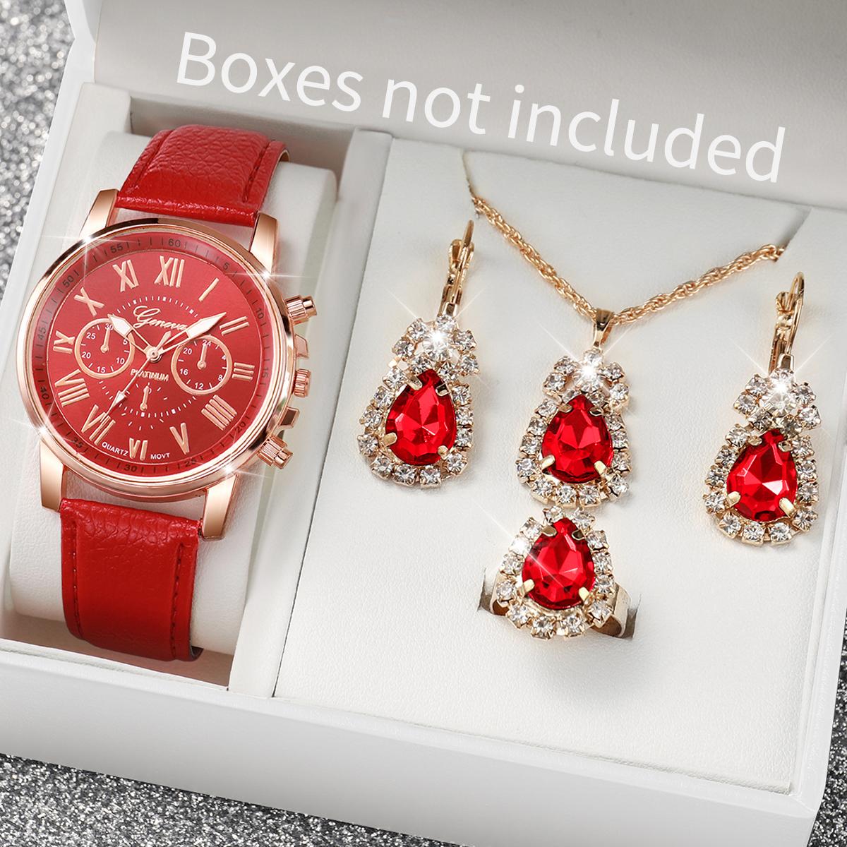 

5pcs/set Fashion Women s Luxury Watch Set Bohemian Casual Retro Women s Quartz Watch with Jewelry Set (Box Not Included)