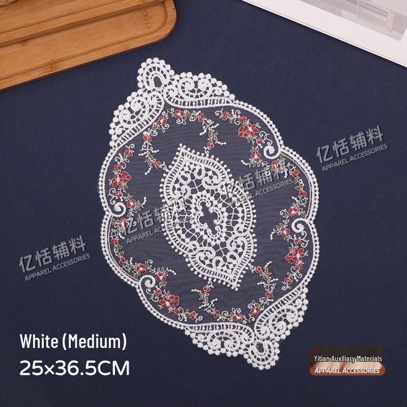 French Retro Lace Floral Table Placemat - European Pastoral Design for Afternoon Tea