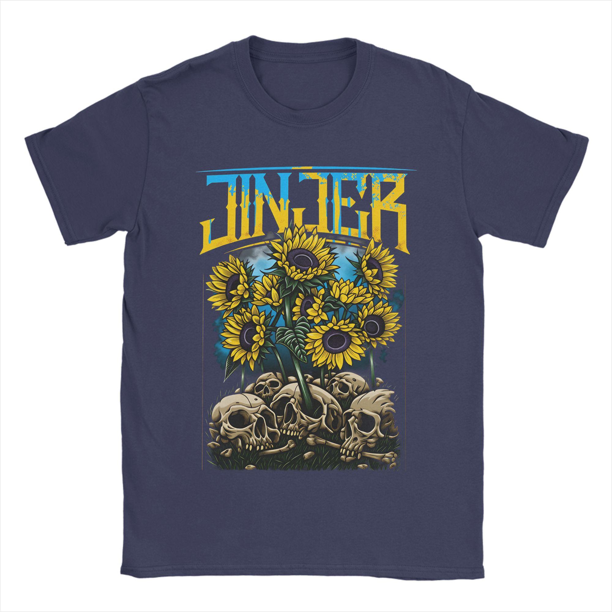 

Jinjer Sunflower TShirt for Unisex Awesome Cotton Tees Round Collar Short Sleeve T Shirt Graphic Clothes 4XL
