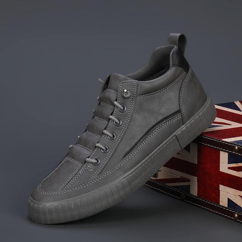 Men's Shoes 2024 Autumn New Men's High-top Leather Shoes Korean Style Trendy Casual Versatile Men's Sneakers Trendy Shoes