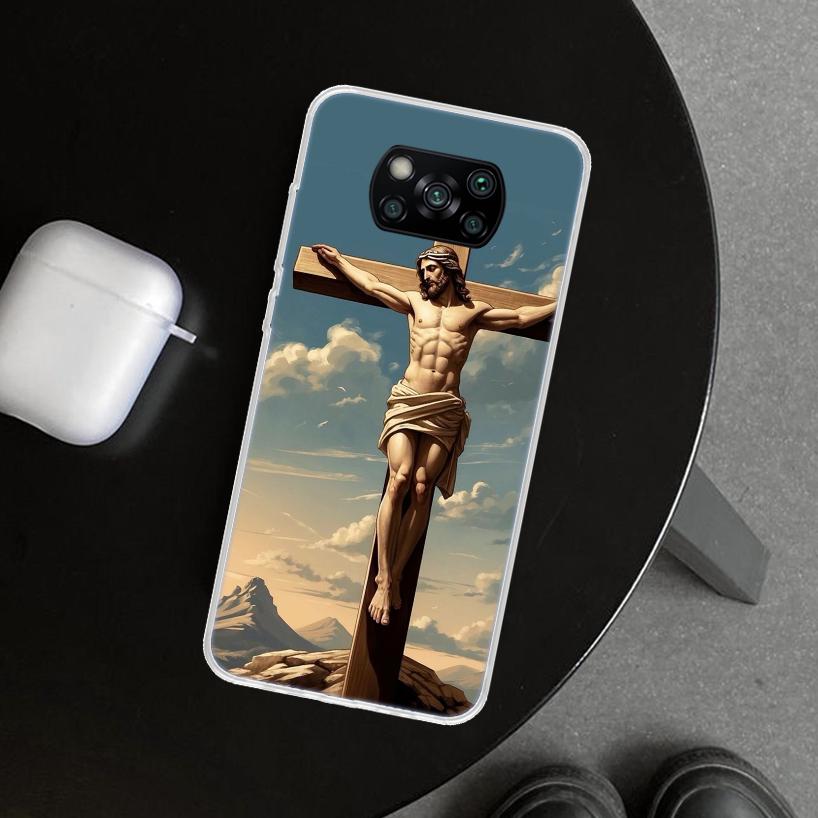 Christian Cross Design Phone Case Cover for Xiaomi Poco X6 X5 X7 Pro F7 Ultra Redmi 15C 15 13C 13 12C 12 10C 10 10A 9C 9A 9T 9 C