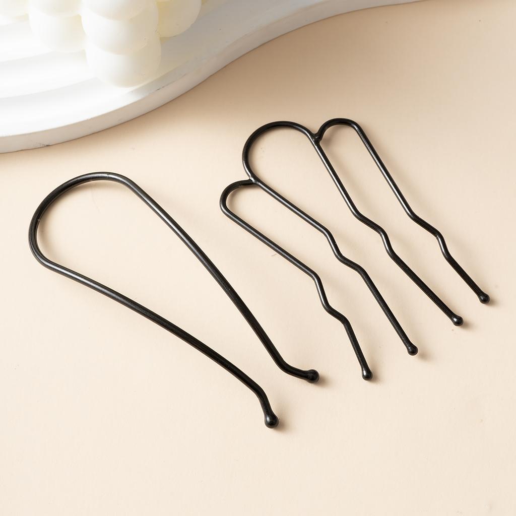 Black Metal U Shape Hair Fork Women Hair Stick Hair Combs Bun Hairpin Clip Hairstyling Tool Girls Hair Accessories Protect Scalp
