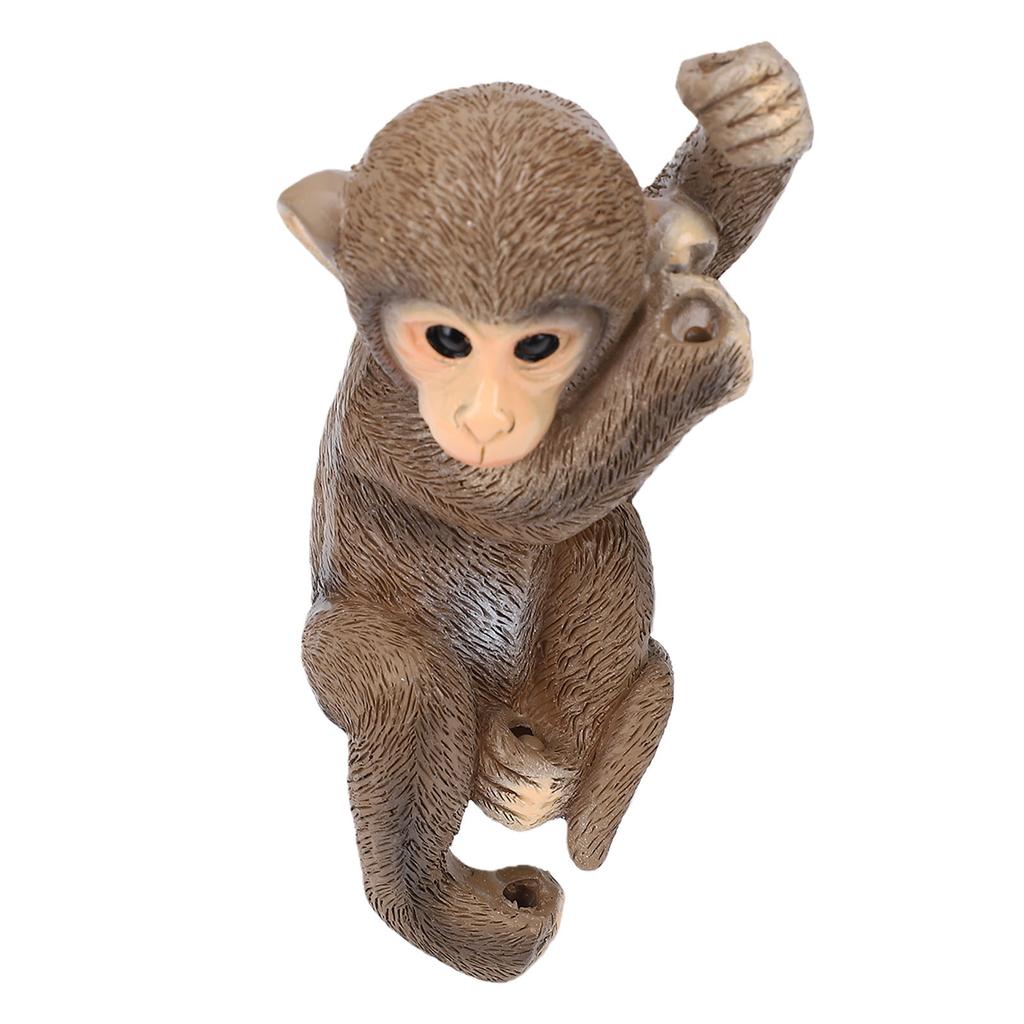 Hanging Monkey Garden Statue Resin Climbing Tree Baby Chimpanzee Animal Sculpture for Outdoor Yard Decor