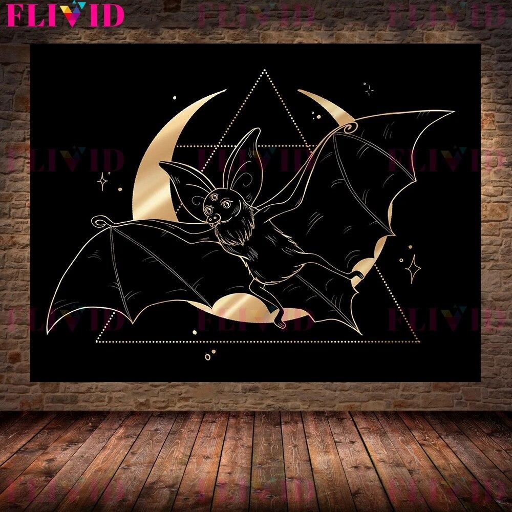 Gold Witchy Art Poster And Print Gothic Home Decor Witch Astrology Constellations Wall Art Witches Calendar Canvas Painting No Frame