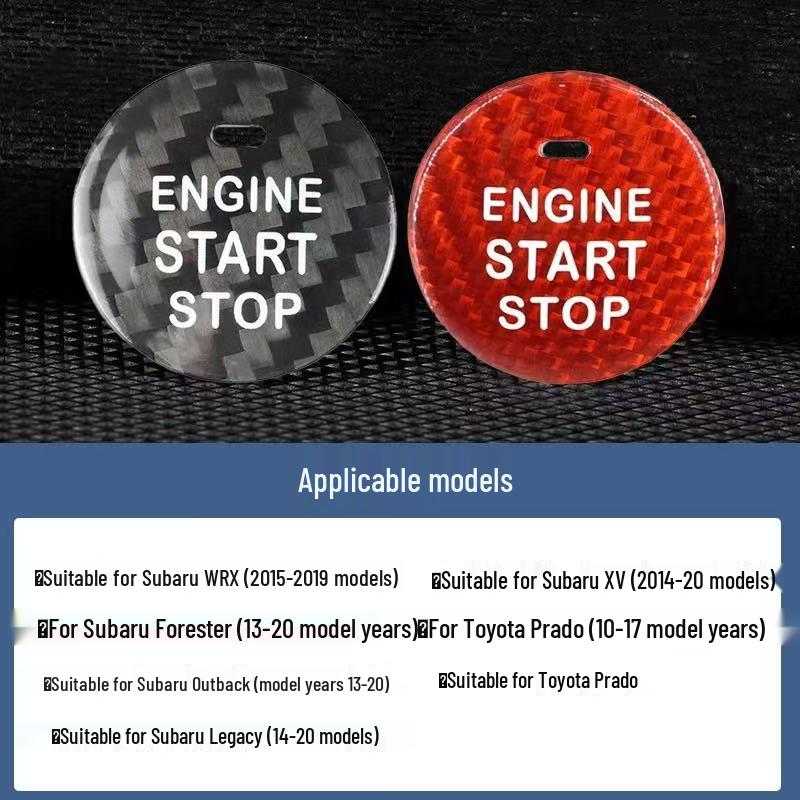 Real Carbon Fiber One-Button Start Ignition Decal for BMW, Mercedes-Benz, Volkswagen, Toyota, Nissan, Honda, Suzuki