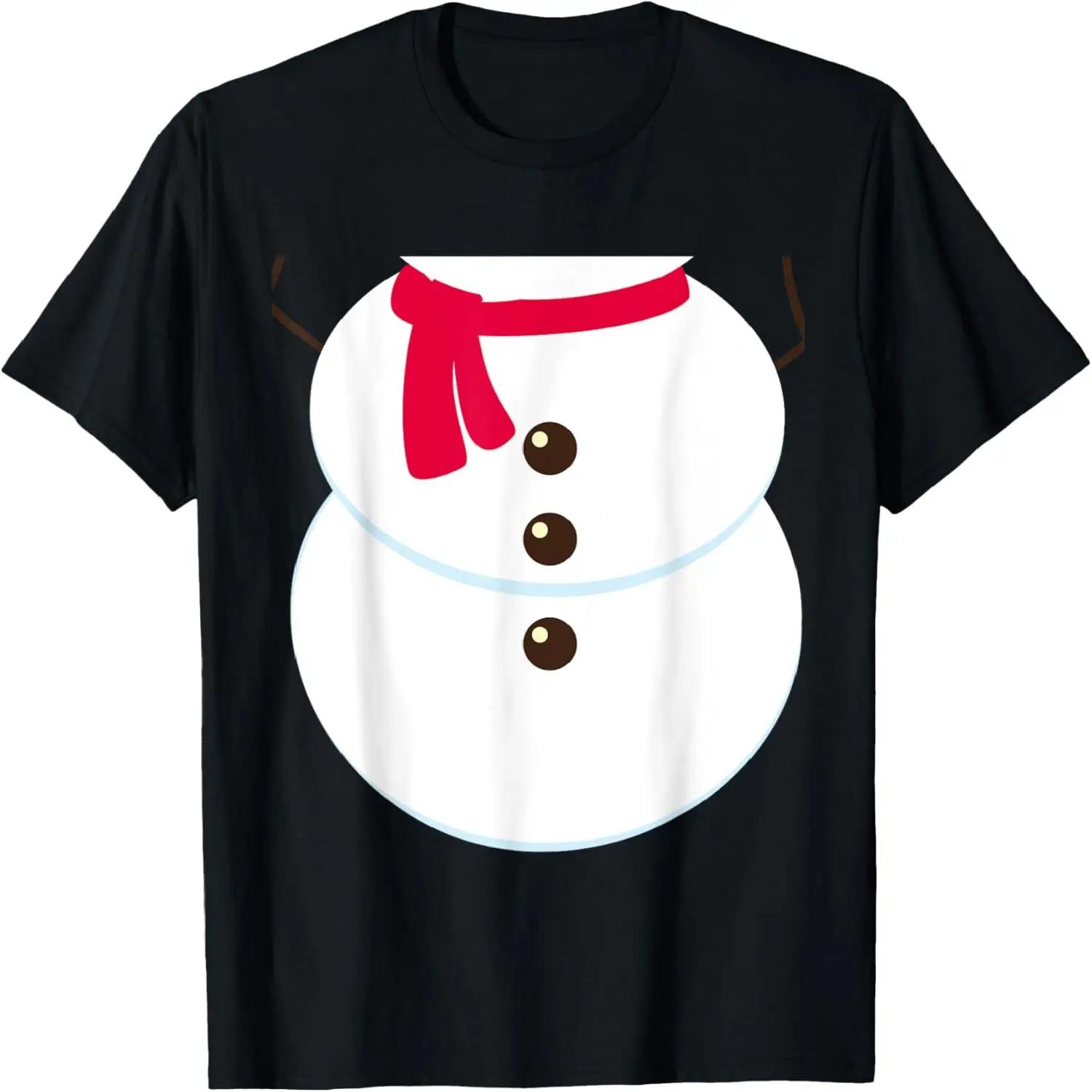 Snowman body Simple Halloween 2022 Christmas Costume Outfit T-Shirt S чёрный