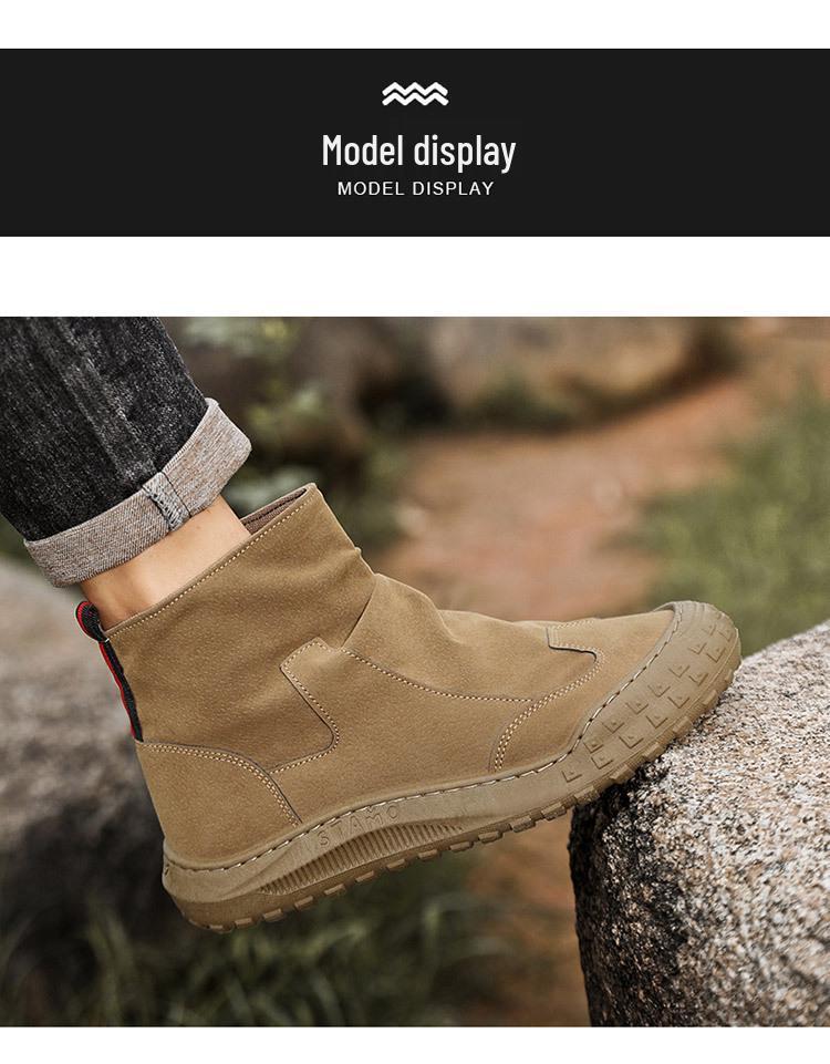 Men's High-Top Martin Boots: Breathable, Non-Slip, Trendy Workwear Shoes for Autumn