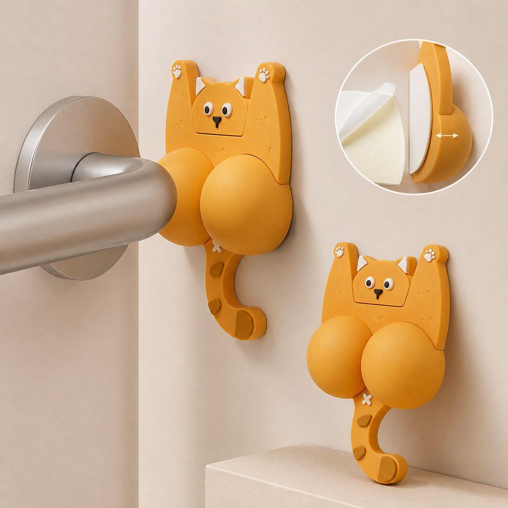 Self Adhesive Anti-Collision Pad 3D Cat Shape Cat Door Bumper Wall Protector Pad Door Protection