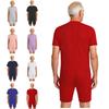 S-3XL Unisex Adaptiv Jumpsuit: Jumpsuit med anti-slip lynlås i ryggen, kortærmet, nem at pleje, til ældre og personer med særlige behov