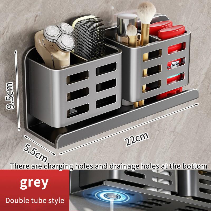 1Pcs New No Drill Wall Mount Bathroom Shelf Makeup Storage Organizer Toiletries Skin Care Product Rack Bathroom Accessories