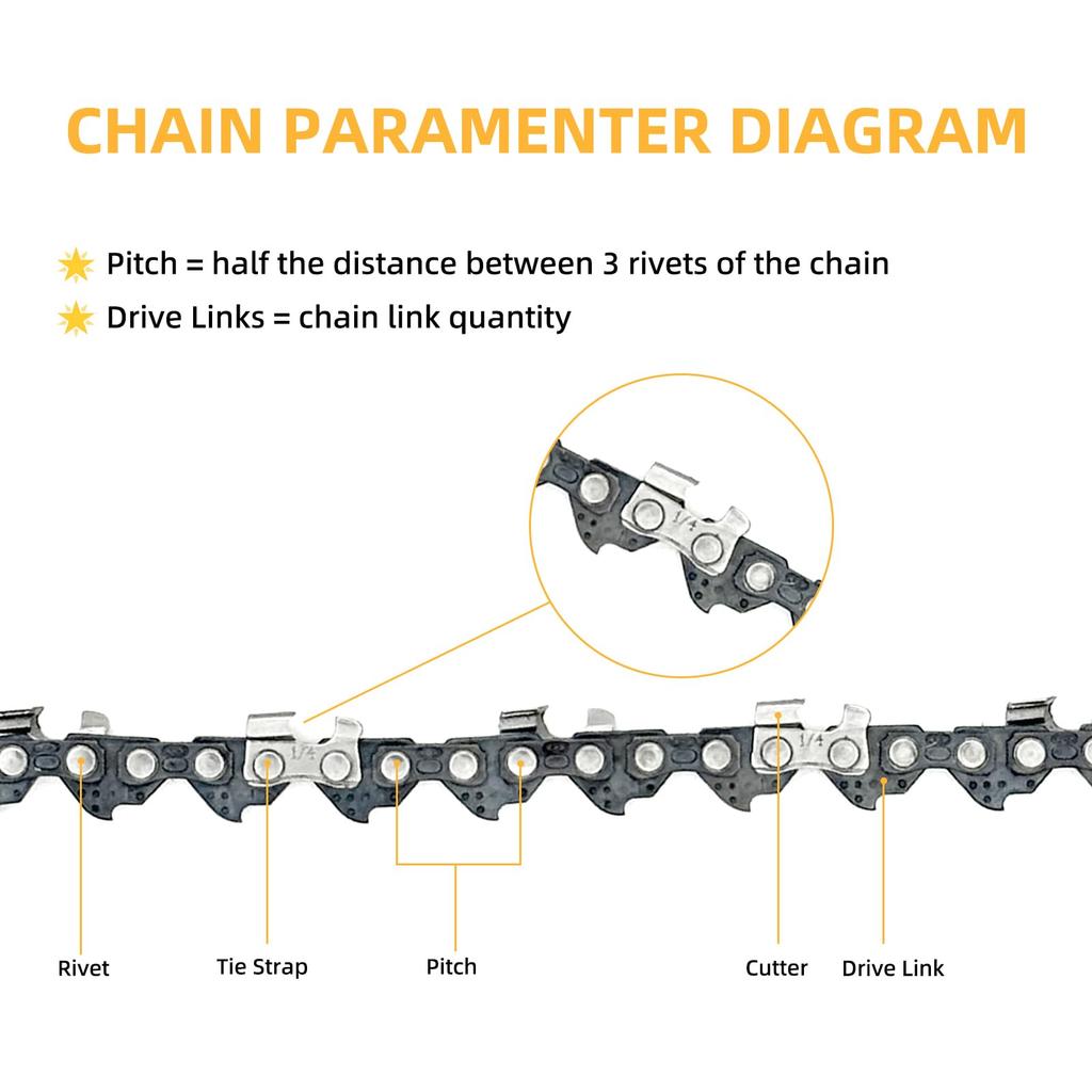 1/4 Chainsaw Chain 4Inch Mini Steel Chainsaw Chains Electric Chainsaws Accessory Chains Replacement Mini Electric Chainsaw