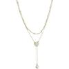Double Layered Camellia Necklace for Women's Light Luxury Fashion Design Necklace Neck Chain Tassel Collarbone Chain Jewelry Gift