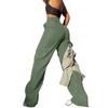 Women's Casual Lightweight Hiking Pants High Waist Beltless Straight Leg Loose 4 Pockets  Cargo Pants