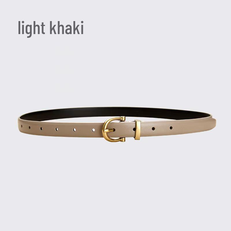 Women's Genuine Leather Fashion Belt – Versatile Casual Waistband with Pin Buckle for Jeans