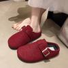 Retro style simple belt buckle lazy girl autumn new one-pedal outer wear lazy bag head slippers