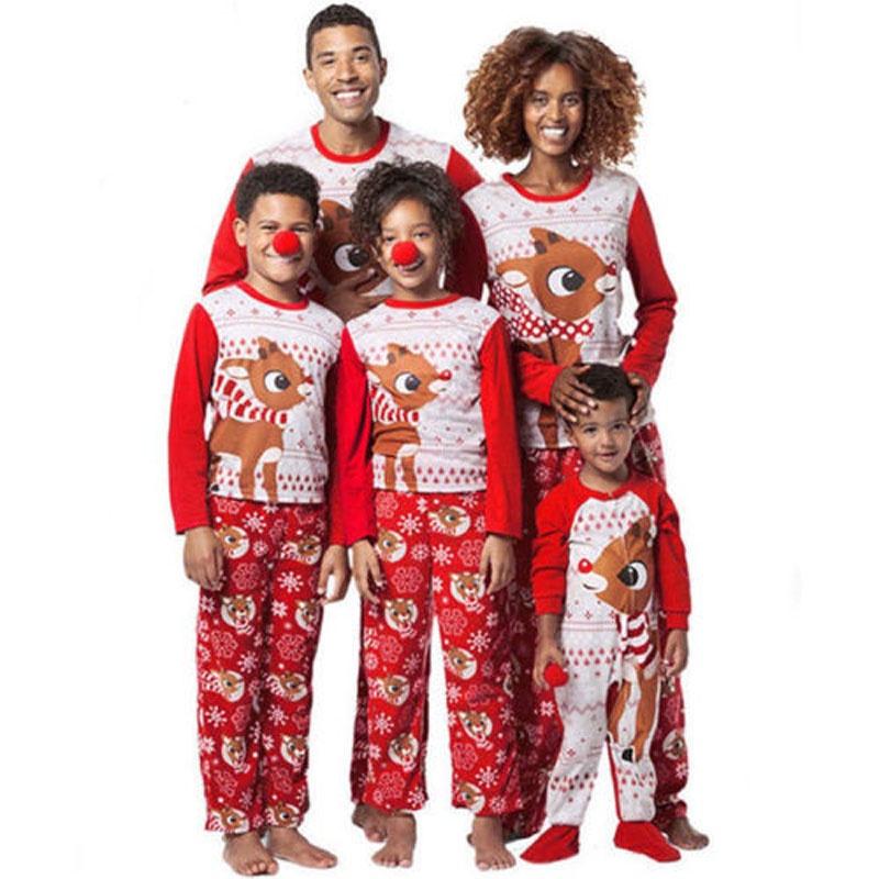Luxurious Christmas Family Matching Clothes With Adorable Fox Design And Unisex Pajamas Set