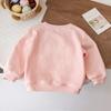 Spring And Autumn Long Sleeved Girls Clothes Letter Printed 3D Heart Decoration Round Neck Top Sweet Children's Clothing