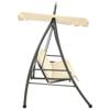 Hollywood Swing with Bed Function and Canopy Sand White