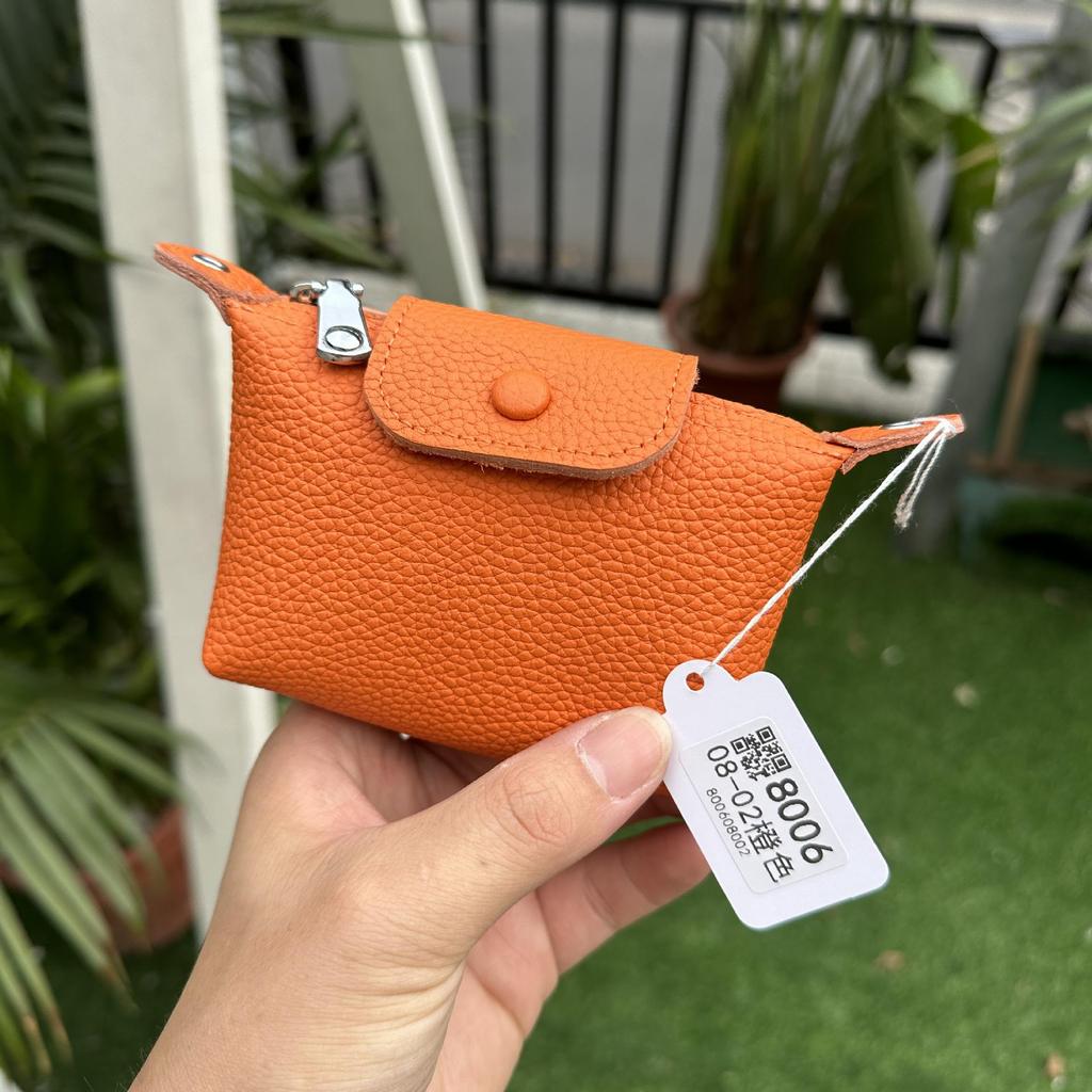 Women's Genuine Leather Coin Purse - Exquisite Portable Cowhide Clutch with Zipper