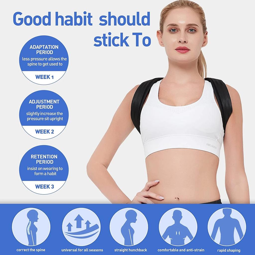 Haltungskorrektor mit verstellbaren Rückenstützen Rückenstütze für Männer Frauen Senioren Jugendliche Linderung von Nacken-Schulterschmerzen Stützen