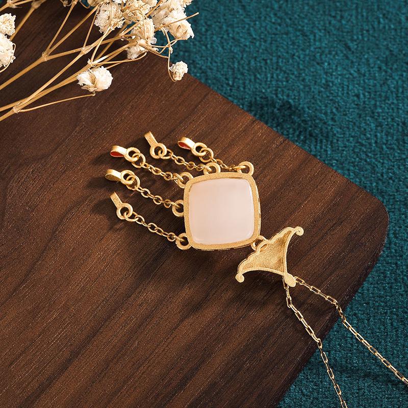 Aieryuan Retro Chinese Enamel Jade Tassel Necklace