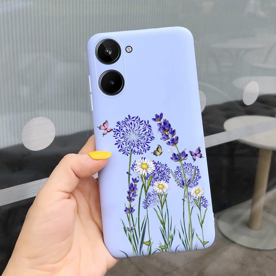 For Realme 10 2022 Fashion Girl Sunflower Yellow Phone Case For Realme10 RMX3630 4G Candy Color Soft Silicone TPU Cases
