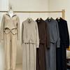 European and American Cross-border New Double Zipper Stand-up Neck Knitted Cardigan + Wide-leg Trousers Two-piece Warm Suit Women
