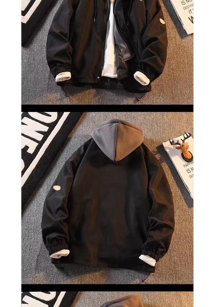 Men's Hooded Jacket: Autumn Winter Two-Piece Look, Casual Loose-Fit Sportswear, 2026 Style for Teens