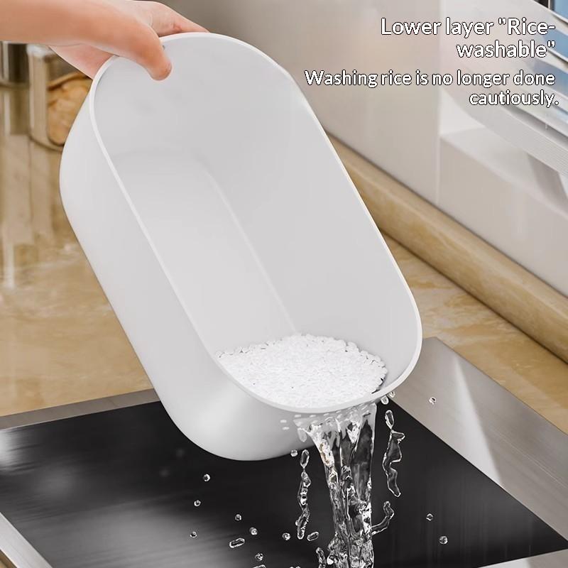 1 Pcs Double Layer Drain Basket Snacks Dried Fruit Box Thickened Household Fruit Plate Kitchen Drain Tray