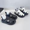 Kids' Summer Shoes: Trendy Korean-Style Closed-Toe Sandals for Boys and Girls - Genuine Leather, Non-Slip, Perfect for Beach & Casual Wear.