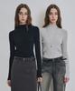 Keoseuteomeokeullagumeon [Italy] Slim Mock Neck Ribbed Knit 5 Color Cowkt009